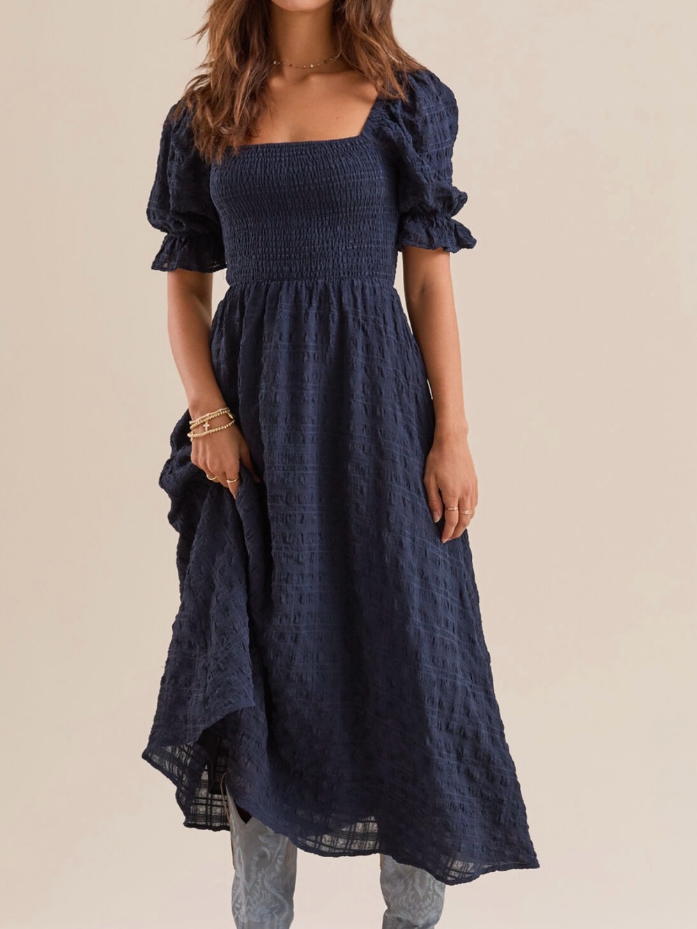 Altar’d State Mylee Textured Midi Dress EUC!!